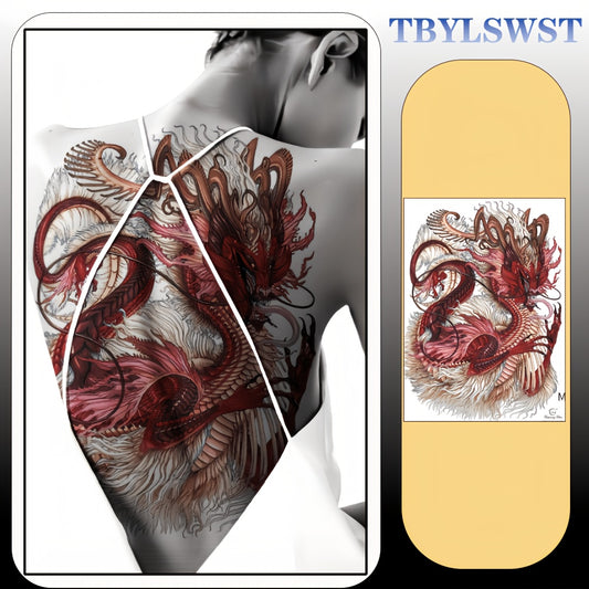 1pc Large size feather flower painting temporary tattoo sticker Arm Legs Waterproof tattoo sticker on the buttocks Activity Festivals Party scene usage
