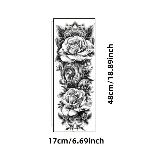 1pc Large size painted semi permanent temporary tattoo stickers Flower totem pattern Arm tattoo Tattoos on the legs Activity Festivals Party exclusive Waterproof temporary tattoo sticker