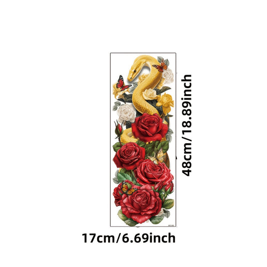 1PC large-sized painted semi permanent temporary tattoo sticker Snake pattern Arm tattoo Tattoos on the legs Activity Festivals Party exclusive Waterproof temporary tattoo sticker