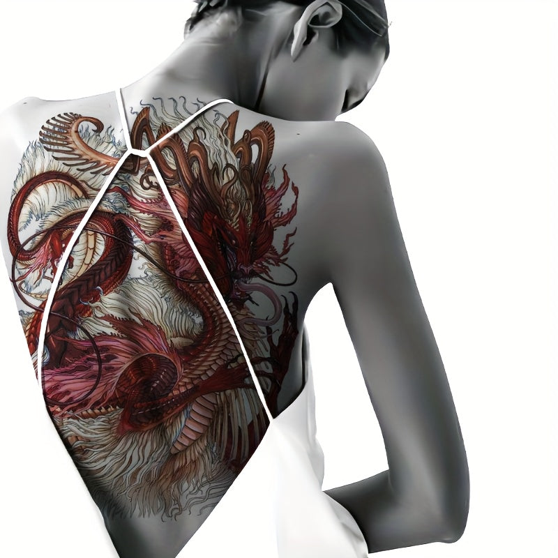 1pc Large size feather flower painting temporary tattoo sticker Arm Legs Waterproof tattoo sticker on the buttocks Activity Festivals Party scene usage