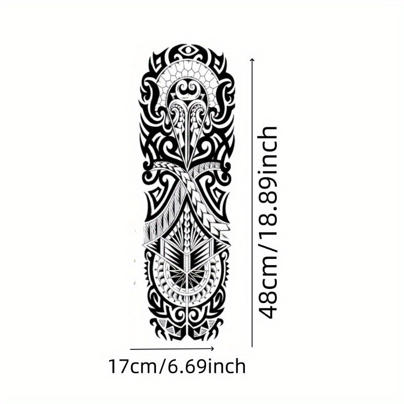 1pc Large size painted totem pattern temporary tattoo sticker Arm Legs Waterproof tattoo sticker on the buttocks Activity Festivals Party scene usage