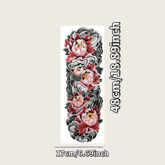 1pc Full leg large size flower temporary tattoo sticker Sexy women color temporary tattoo sticker sticker on arms