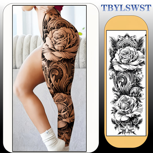 1pc Large size painted semi permanent temporary tattoo stickers Flower totem pattern Arm tattoo Tattoos on the legs Activity Festivals Party exclusive Waterproof temporary tattoo sticker