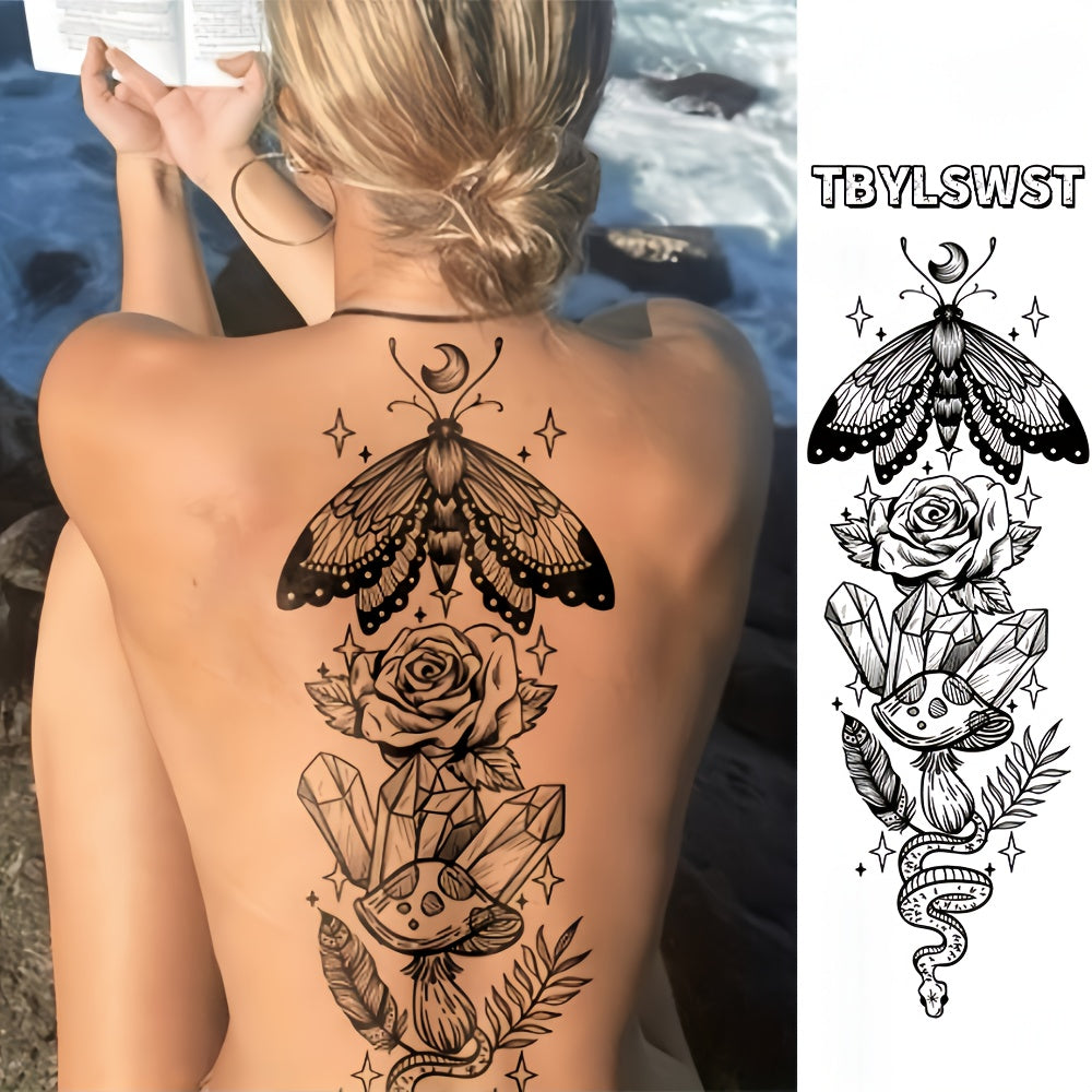 1pc The new oversized size butterfly. snake. Temporary leg tattoo stickers are waterproof. holiday. party. Couples available