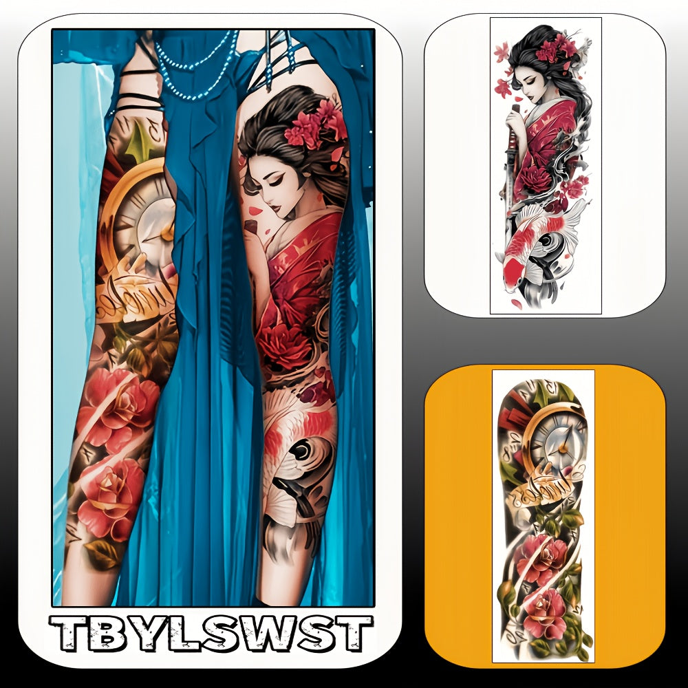 2pcs Large size Flower painting temporary tattoo stickers Arm Legs Back Waterproof tattoo sticker on the buttocks Activity Festivals Party scene usage