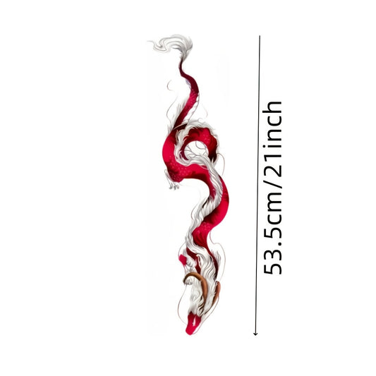 1pc New Large Size Red Dragon Sexy Women's Temporary Tattoo Stickers, Red Dragon Charming Waterproof Half Permanent Tattoo Stickers for Arms and Legs