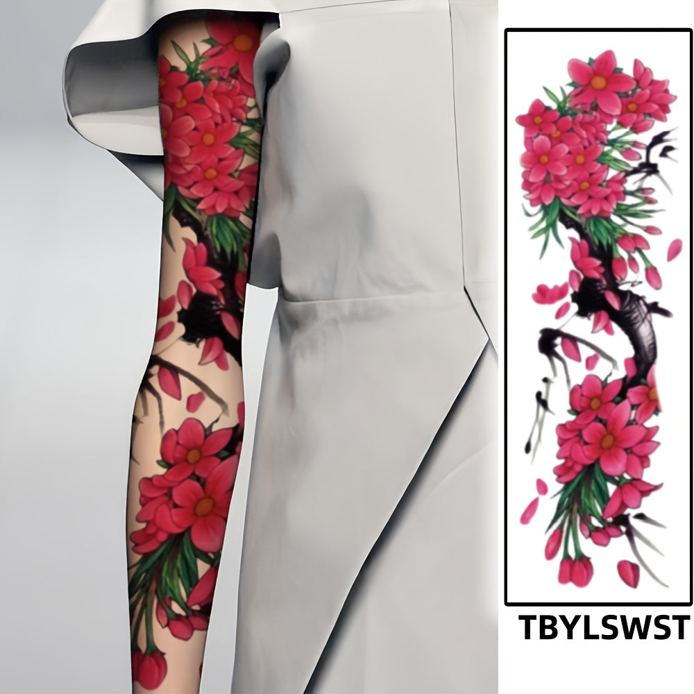 1pc Painted large size. Branches and flowers. Sexy women temporary tattoo paste. Leg. arm. Event party. Holiday only