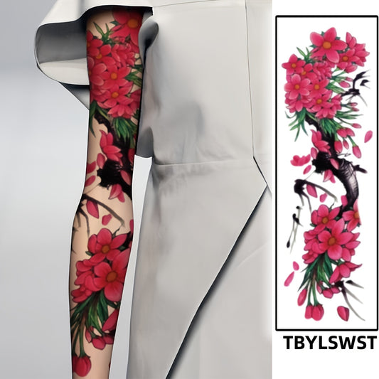 1pc Painted large size. Branches and flowers. Sexy women temporary tattoo paste. Leg. arm. Event party. Holiday only