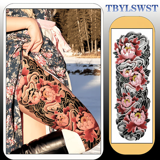 1pc Full leg large size flower temporary tattoo sticker Sexy women color temporary tattoo sticker sticker on arms