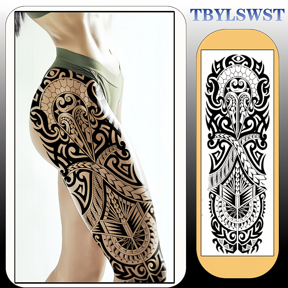 1pc Large size painted totem pattern temporary tattoo sticker Arm Legs Waterproof tattoo sticker on the buttocks Activity Festivals Party scene usage