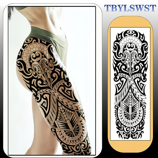 1pc Large size painted totem pattern temporary tattoo sticker Arm Legs Waterproof tattoo sticker on the buttocks Activity Festivals Party scene usage