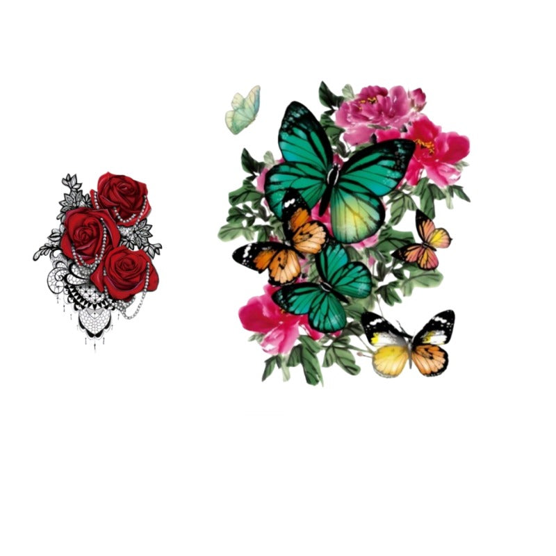 2pcs Large size Flower painting temporary tattoo stickers Arm Legs Back Waterproof tattoo sticker on the buttocks Activity Festivals Party scene usage