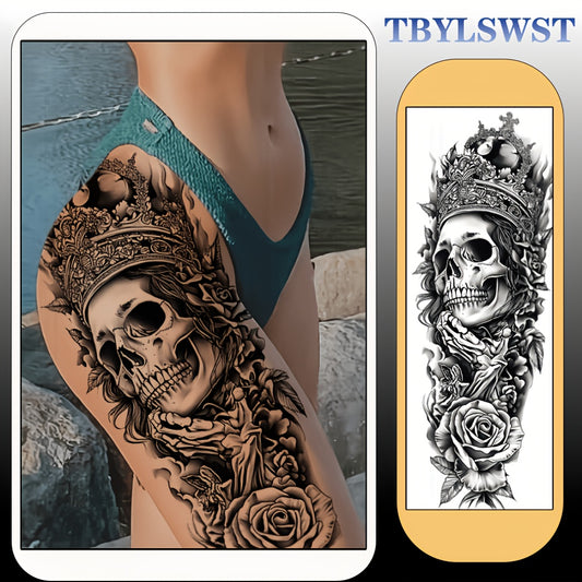 1pc Large size painted semi permanent temporary tattoo stickers Ghost General pattern Arm tattoo Tattoos on the legs Activity Festivals Party exclusive Waterproof temporary tattoo sticker