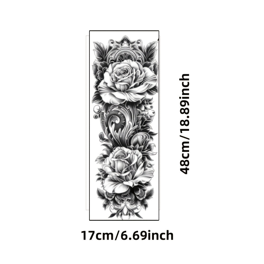 1pc Large size painted semi permanent temporary tattoo stickers Flower totem pattern Arm tattoo Tattoos on the legs Activity Festivals Party exclusive Waterproof temporary tattoo sticker