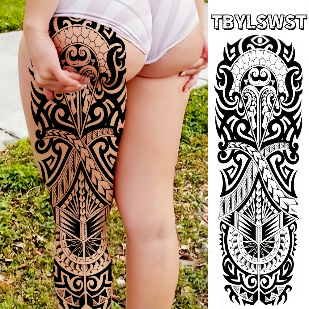 1pc Large size painted totem pattern temporary tattoo sticker Arm Legs Waterproof tattoo sticker on the buttocks Activity Festivals Party scene usage