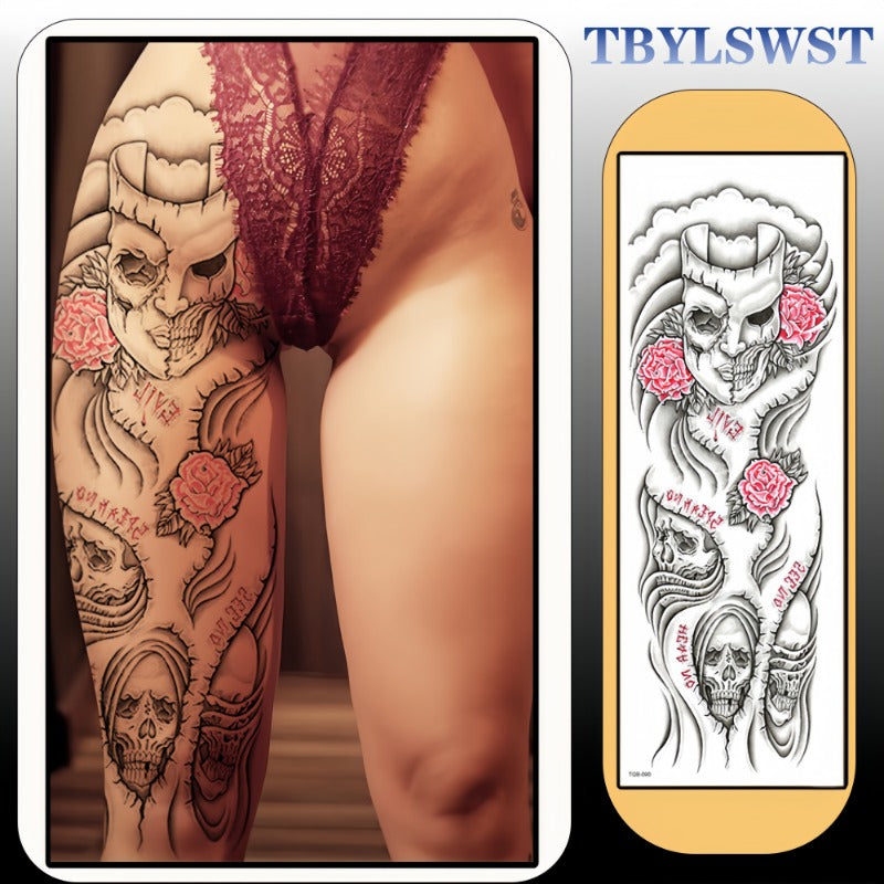 1pc Large scale painted semi permanent temporary tattoo with puppet pattern Arm tattoo Tattoos on the legs Activity Festivals Party exclusive Waterproof temporary tattoo stickeri