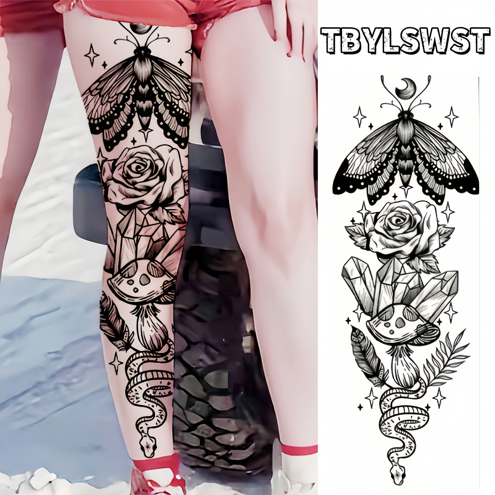 1pc The new oversized size butterfly. snake. Temporary leg tattoo stickers are waterproof. holiday. party. Couples available