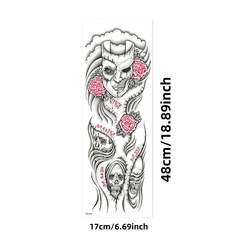 1pc Large scale painted semi permanent temporary tattoo with puppet pattern Arm tattoo Tattoos on the legs Activity Festivals Party exclusive Waterproof temporary tattoo stickeri