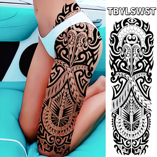 1pc Large size painted totem pattern temporary tattoo sticker Arm Legs Waterproof tattoo sticker on the buttocks Activity Festivals Party scene usage