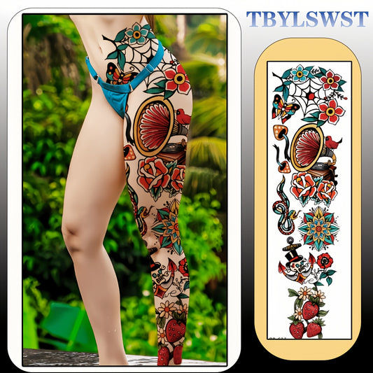 1pc Large size painted semi permanent temporary tattoo stickers Colorful totem patterns Arm tattoo Tattoos on the legs Activity Festivals Party exclusive Waterproof temporary tattoo sticker