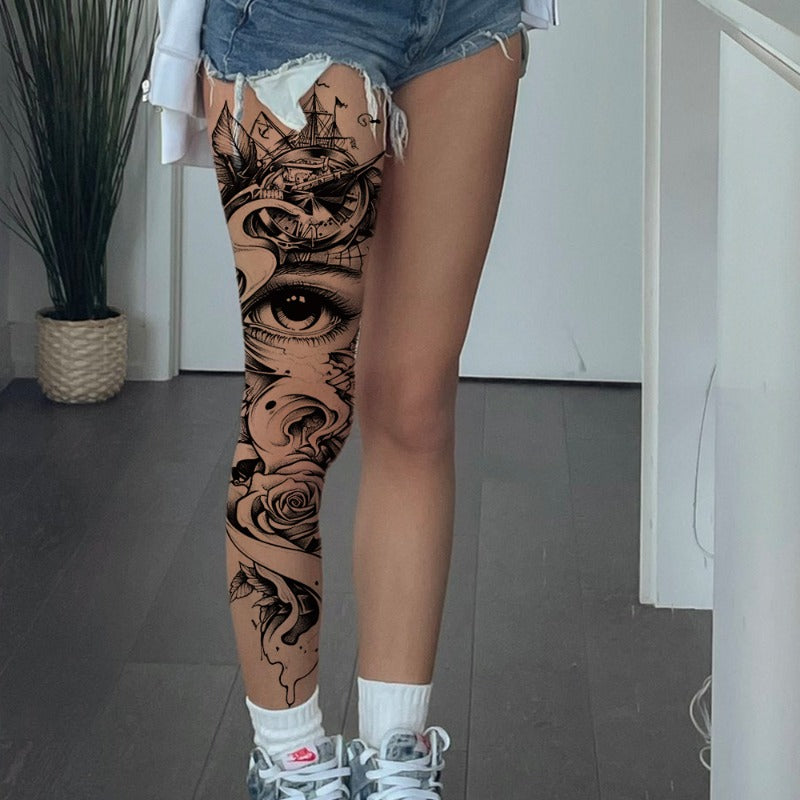 1pc Large size painted semi permanent temporary tattoo stickers Pirate Eye pattern Arm tattoo Tattoos on the legs Activity Festivals Party exclusive Waterproof temporary tattoo sticker