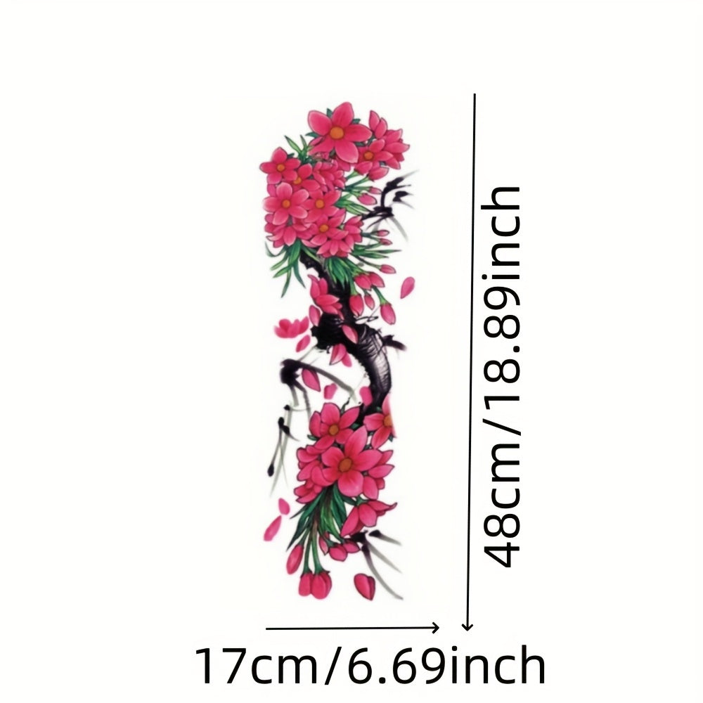 1pc Painted large size. Branches and flowers. Sexy women temporary tattoo paste. Leg. arm. Event party. Holiday only