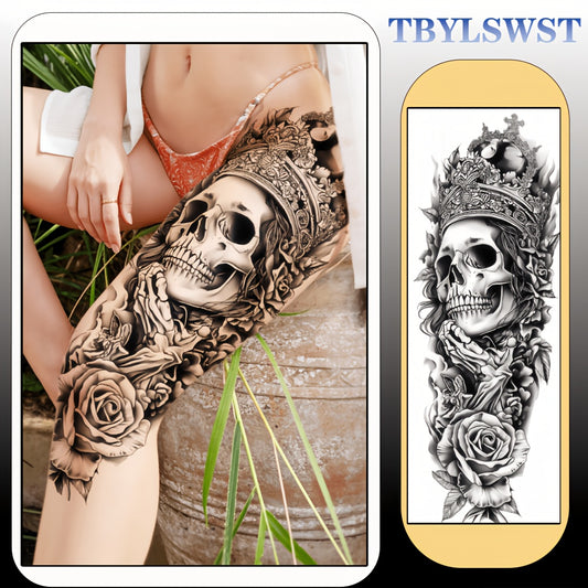 1pc Large size painted semi permanent temporary tattoo stickers Ghost General pattern Arm tattoo Tattoos on the legs Activity Festivals Party exclusive Waterproof temporary tattoo sticker