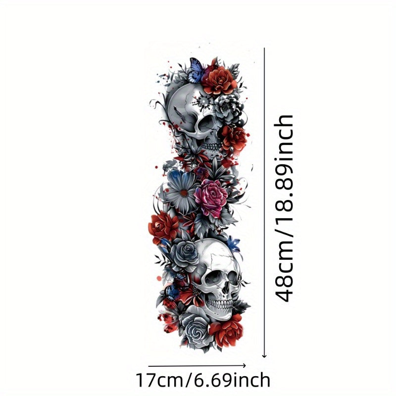 1pc Large size feather flower painting temporary tattoo sticker Arm Legs Waterproof tattoo sticker on the buttocks Activity Festivals Party scene usage