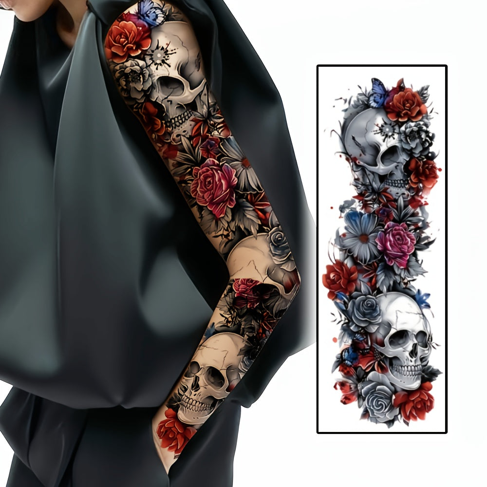 1pc Large size feather flower painting temporary tattoo sticker Arm Legs Waterproof tattoo sticker on the buttocks Activity Festivals Party scene usage