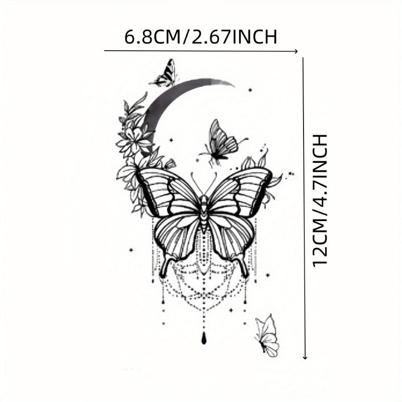 10pcs Large size butterfly painted temporary tattoo sticker Arm Legs Back waterproof tattoo sticker Activity Festivals Party scene usage