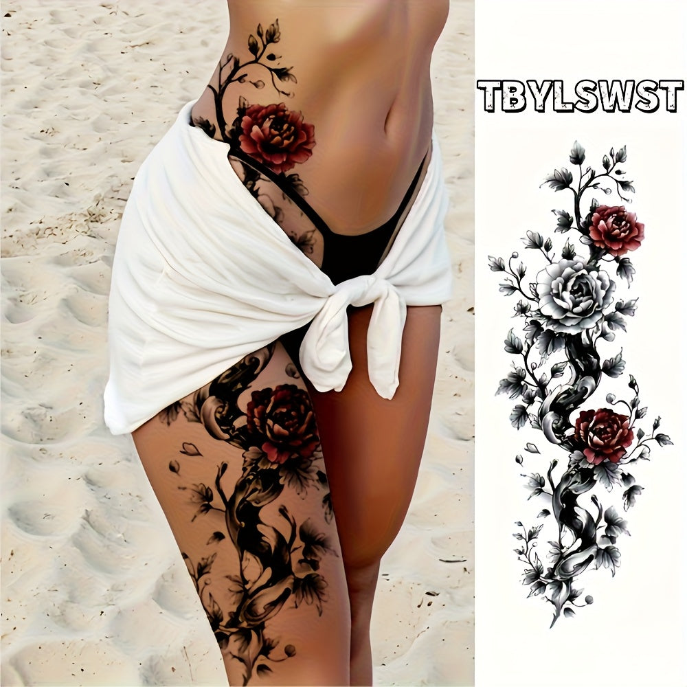 1pc Temporary tattoo stickers for painted tree branches and flowers Arm Leg sexy waterproof tattoo sticker Event, Party, and Festival Exclusive