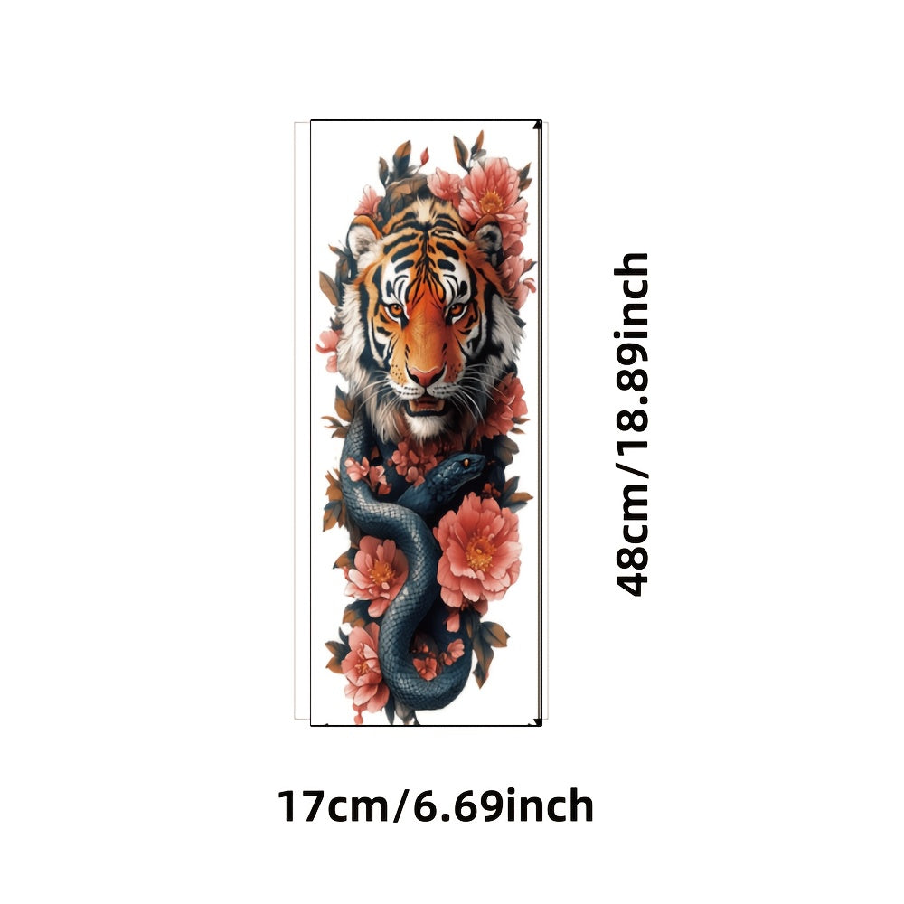 1pc Large size painted semi permanent temporary tattoo stickers Tiger pattern Arm tattoo Tattoos on the legs Activity Festivals Party exclusive Waterproof temporary tattoo sticker