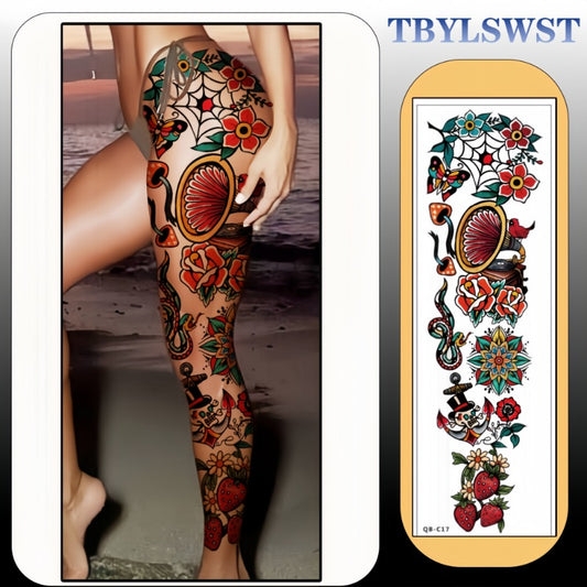 1pc Large size painted semi permanent temporary tattoo stickers Colorful totem patterns Arm tattoo Tattoos on the legs Activity Festivals Party exclusive Waterproof temporary tattoo sticker