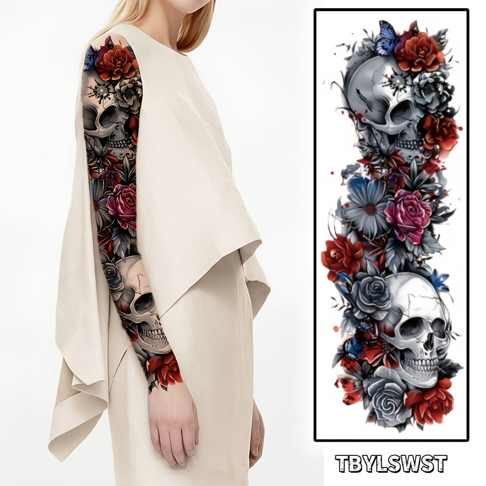 1pc Large size feather flower painting temporary tattoo sticker Arm Legs Waterproof tattoo sticker on the buttocks Activity Festivals Party scene usage